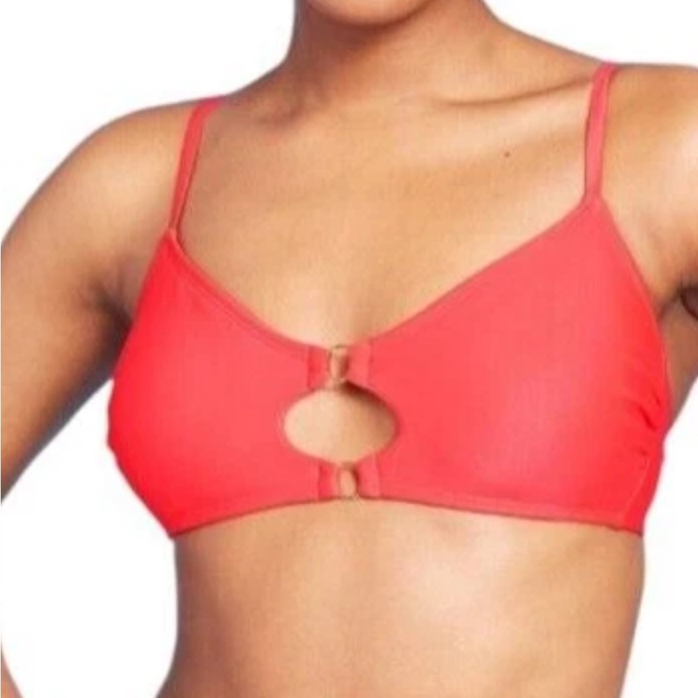 Wild Fable Women Bikini Top Ring Front Bralette Red